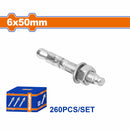 Tacos Galvanizados de Cuña 6x50mm Recubrimiento de Zinc 260 pzas