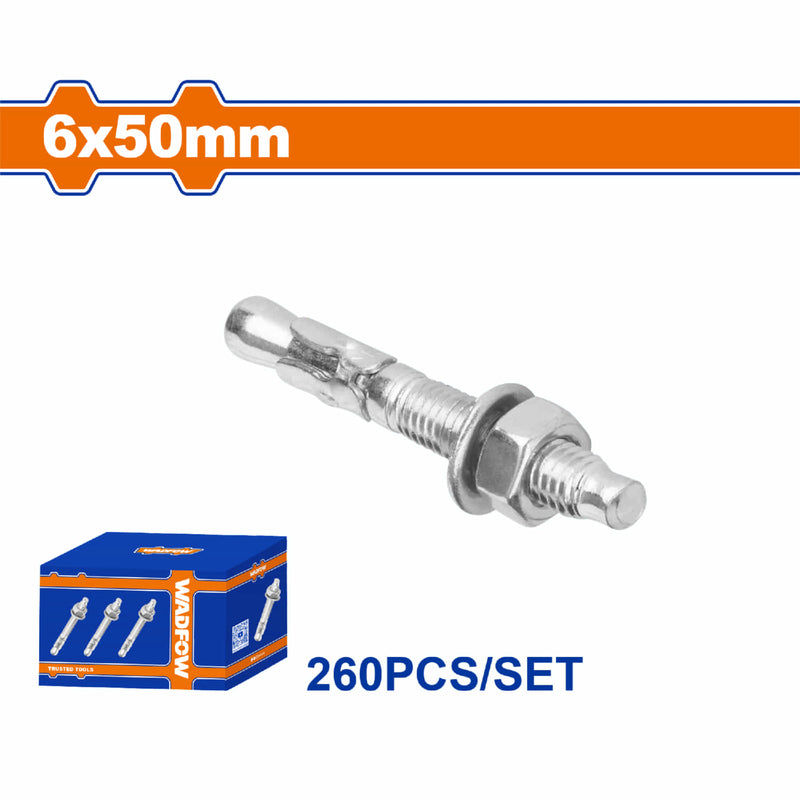 Tacos Galvanizados de Cuña 6x50mm Recubrimiento de Zinc 260 pzas