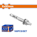 Tacos Galvanizados de Cuña 6x80mm Recubrimiento de Zinc 160 pzas