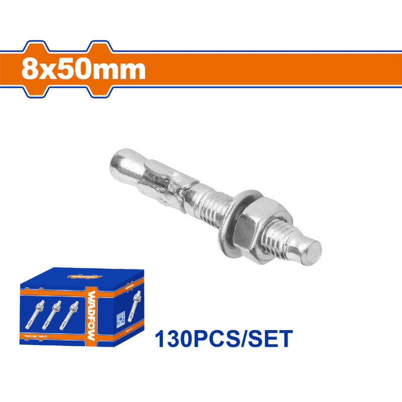 Tacos Galvanizados de Cuña 8x50mm Recubrimiento de Zinc 130 pzas