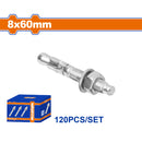 Tacos Galvanizados de Cuña 8x60mm Recubrimiento de Zinc 120 pzas