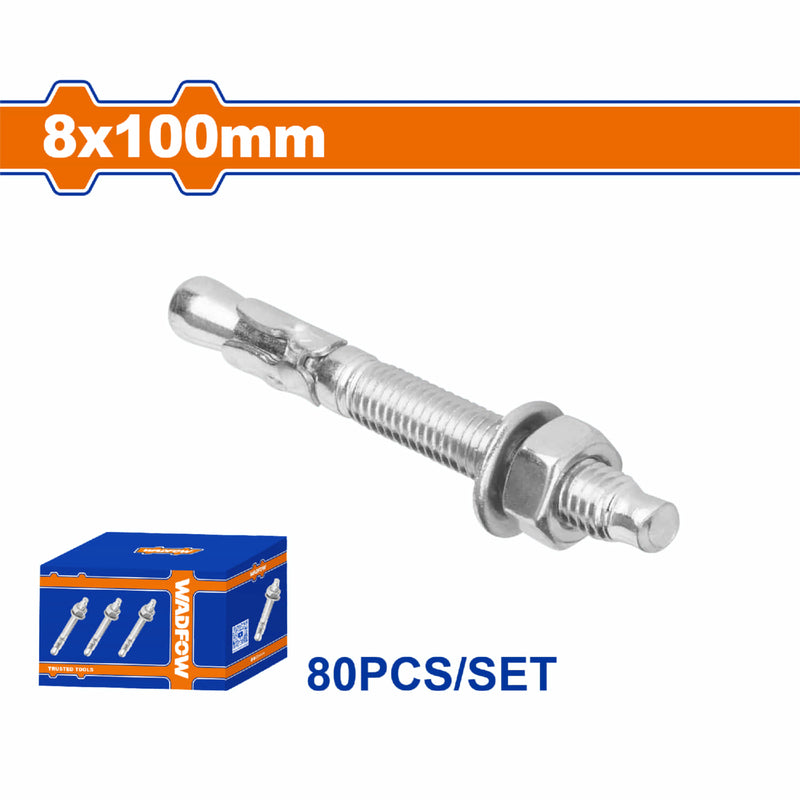 Tacos Galvanizados de Cuña 8x100mm Recubrimiento de Zinc 80 pzas