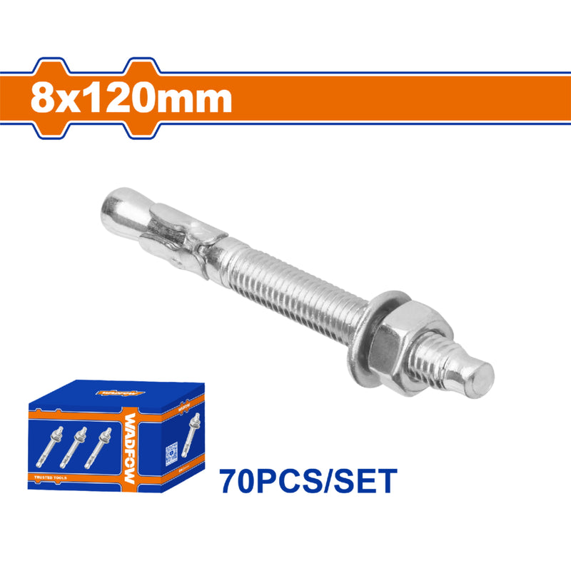 Tacos Galvanizados de Cuña 8x120mm Recubrimiento de Zinc 70 pzas