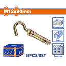 Tacos de Anclaje con Gancho 12x90mm Acero al carbono. Acabado Zinc Amarillo 15 pzas