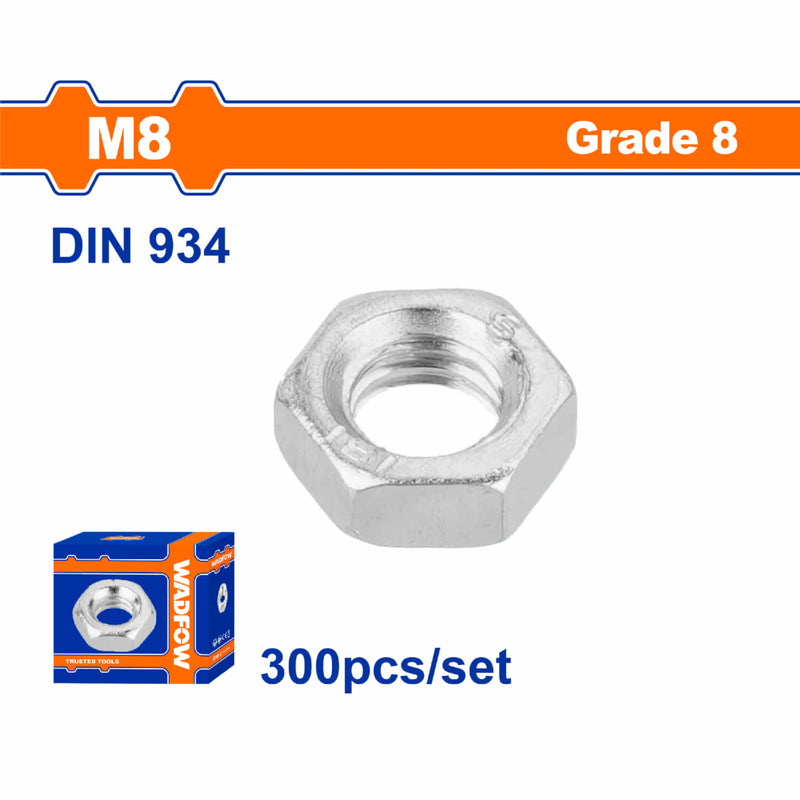 Tuercas Hexagonales Acero al Carbono. M8. Recubrimiento de Zinc. Set 300 pzas.