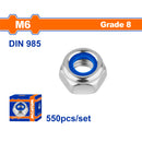 Tuercas de Seguridad Inserto de Nylon. Acero al carbono M6. Galvanizado. 550 pzas.