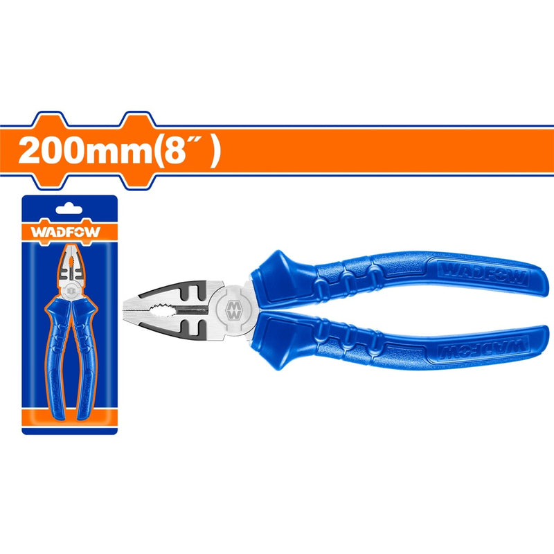 Alicate de combinación 8" (200mm) Acero al carbono. Pulido. Mango ergonómico