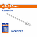 Remache de aluminio y acero al carbono 4.8x19.0mm (50 piezas)