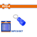 Terminales conectores para cables eléctricos RV2-4 Set 50 pzas Color Azul Crimpado eléctrico.