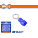 Terminales conectores para cables eléctricos RV2-5 Set 50 pzas Color Azul Crimpado eléctrico.