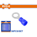 Terminales conectores para cables eléctricos RV2-6 Set 50 pzas Color Azul Crimpado eléctrico.