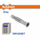 Tacos de plástico 8x52mm Gris. Set 70 pzas.