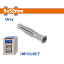 Tacos de plástico 8x52mm Gris. Set 70 pzas.