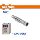 Tacos de plástico 6x37mm Gris. Set 160 pzas.