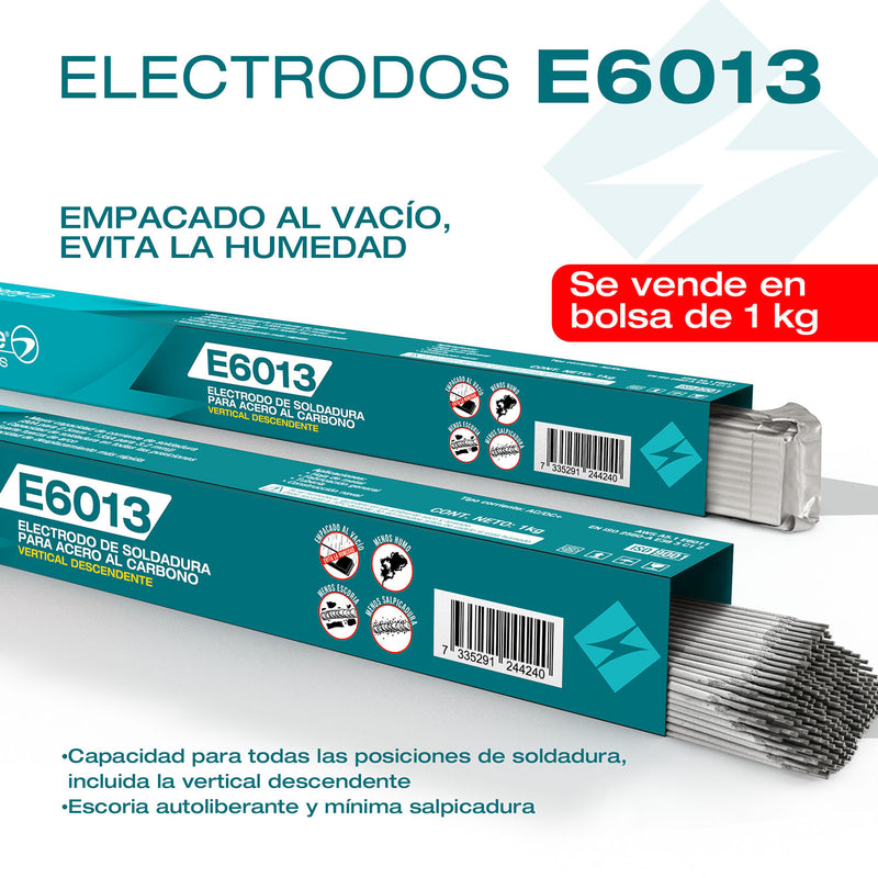 Electrodos soldadura 6013 para soldar 1/8 3.0 mm Carbone Bolsa al vacio ( 1kg )
