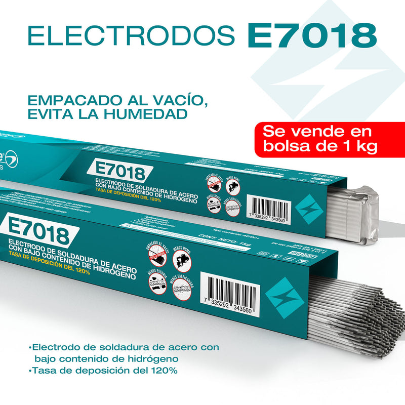 Electrodos 7018 para soldar Super 3/32" 2.5mm Carbone Bolsa al vacio ( 1kg )