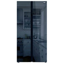 Refrigeradora inverter con fabricador de hielo, 15.4 pies cúbicos. Puertas de espejo azul