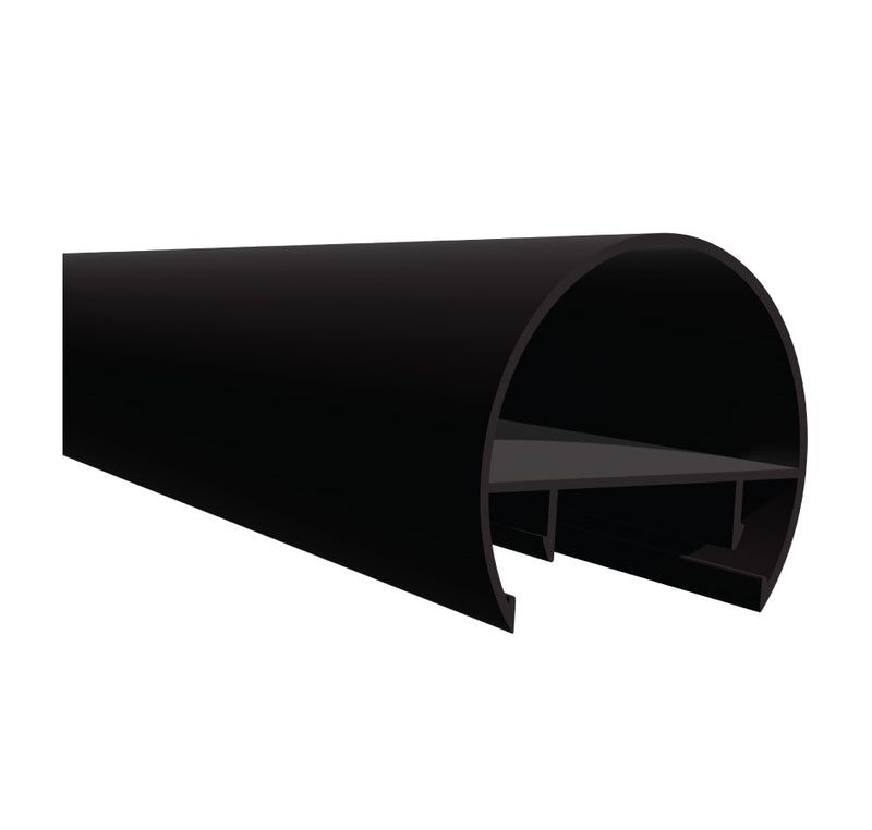 Tubo Redondo Pasamanos Aluminio de clipar Diametro 60mm Largo 5.85m Anodizado Negro