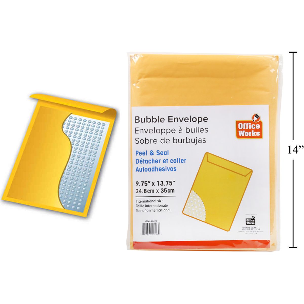 Sobre burbuja de 9,75 x 13,75 "