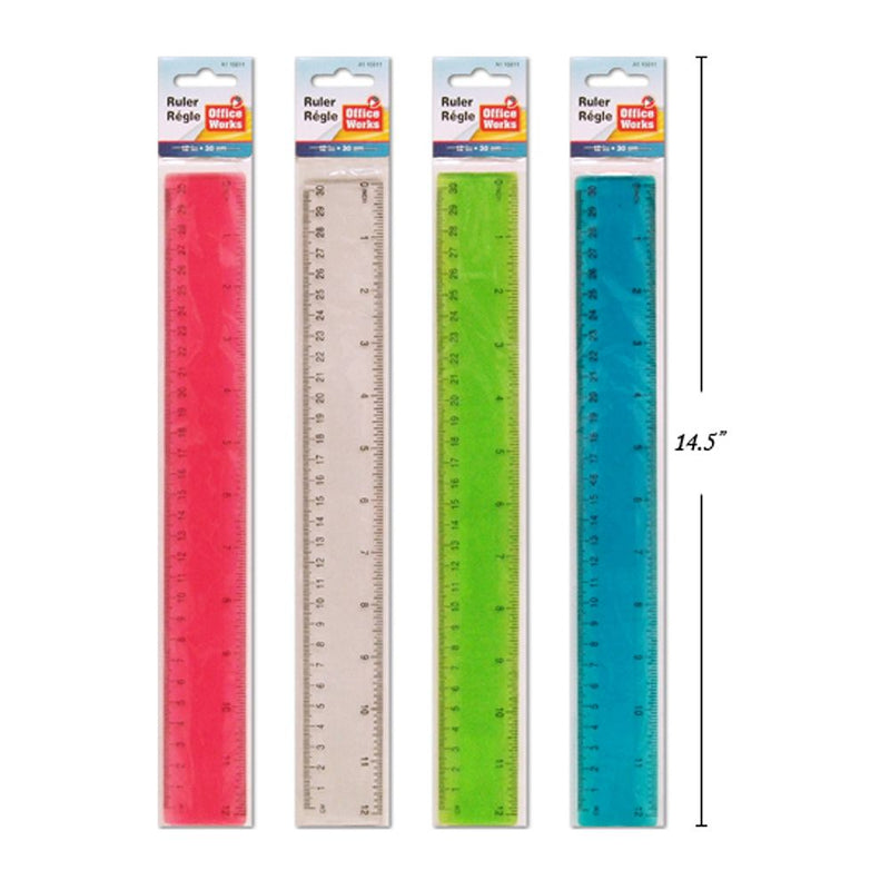 Regla blanda flexible de 12 " (1pza) (Viene en colores variados al azar)