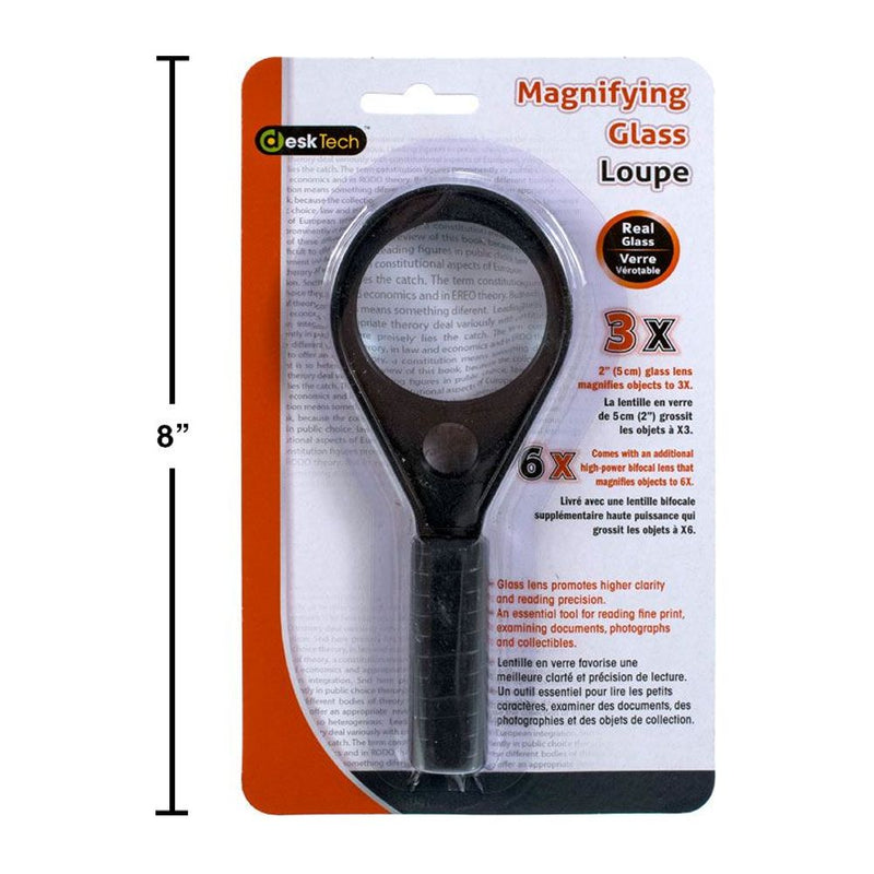 Desk Tech, lupa 3X de 2 ", b / c (solo color negro)