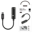 Adaptador Doble tipo C. Carga y Audio Simultáneos, Plug & Play. Cable ideal para samsung. 140mm.