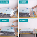 Bolsas de Almacenamiento al Vacío con Zipper Set 12 Piezas con Bomba Manual.  Tamaños 40x60 a 80x100 cm, Reutilizables, Ahorra Espacio