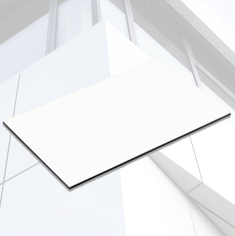 Lámina alucobond ACM 4mm PVDF 1.22x2.44m (4x8pies) Panel Revestimiento Exterior de Alta Calidad Color Blanco B001 aluminio compuesto