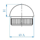 Tapa Semiesferica Con Diseno Circular Para Tubo De 42.4Mm.