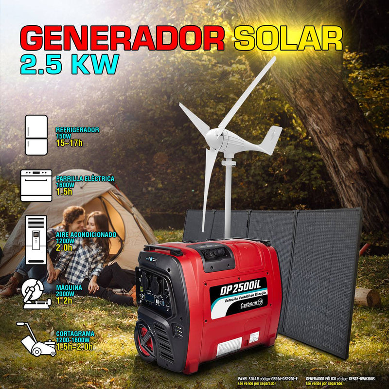 Generador Energia Solar Estación Batería Portátil 2500W.. Uso Exteriores(Panel Y Turbina NO Incluido)