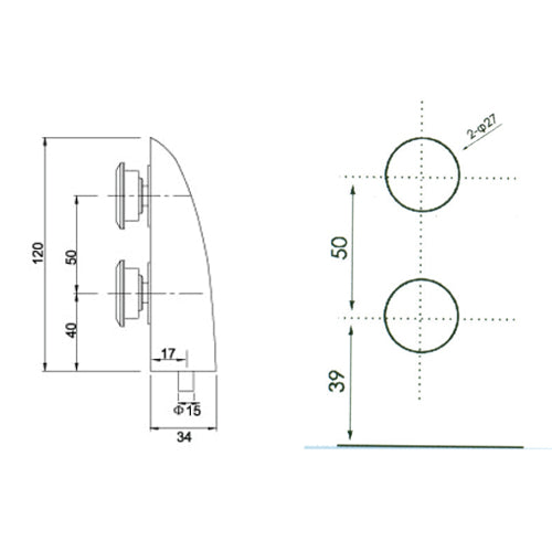 Pivote superior para sobrepanel. Satinado.