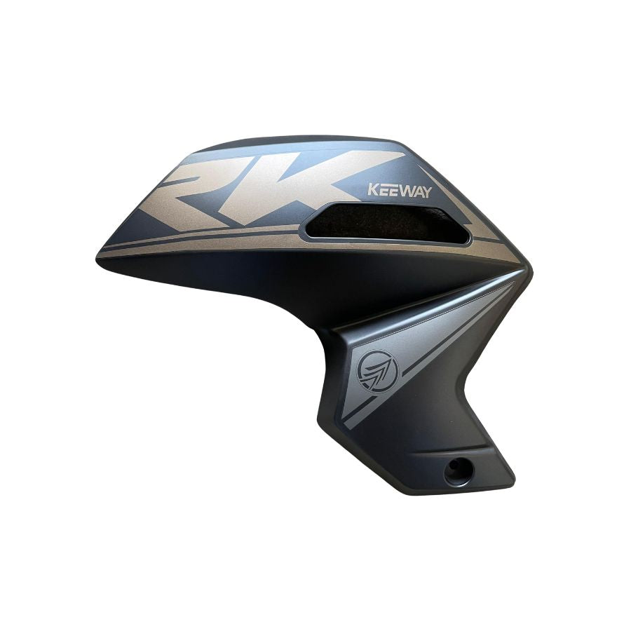 Covertor derecho del tanque de combustible negro con calcomanias (RK150)