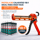 Pistola calafateadora 9” aluminio y acero relación empuje 18:1 alta presión ahorro esfuerzo especial para high tack evita fatiga.