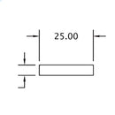 Platina Decorativa Inox Hueca. 25 X 4.8 Mm. T-304 . Longitud 3 Metros. Acabado Satinado