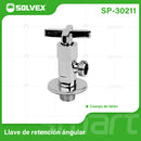 Llave de Ángulo Color Cromado. Válvula de Agua con Cuerpo y Cartucho de Latón. Mango de Zinc.