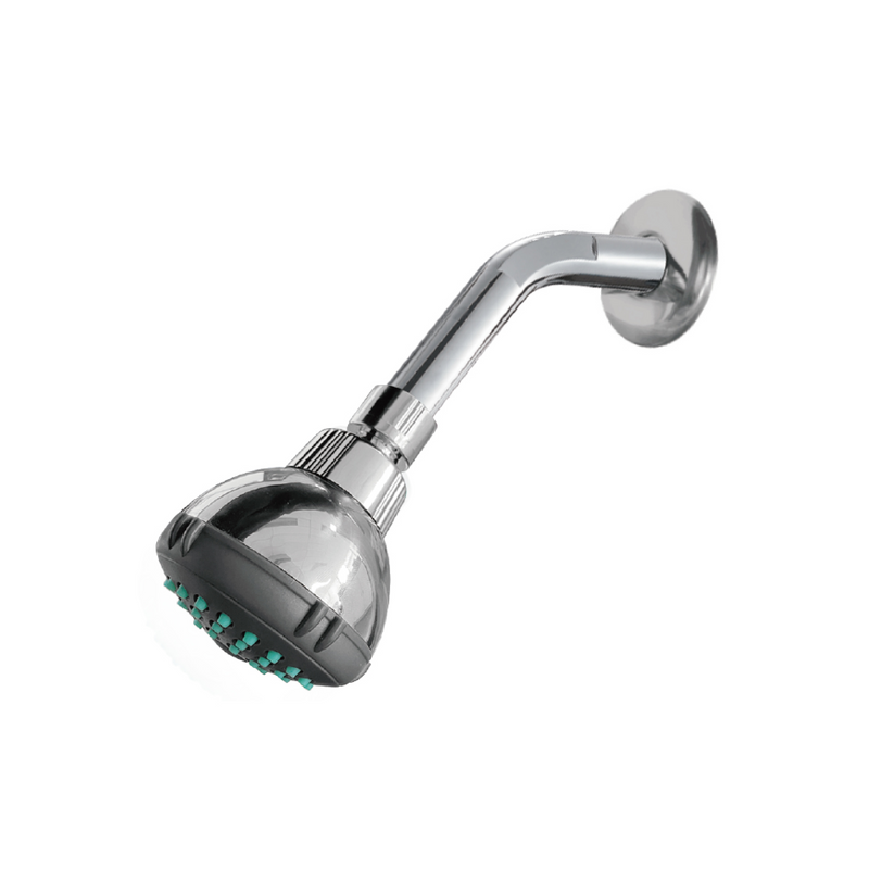 Regadera para Ducha Cromada 3" Antisarro con Brazo. Cabezal de Plástico ABS Duradero.