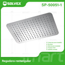 Regadera para Ducha Rectangular 8"x12" Cromada. Cabezal de Acero Inoxidable Resistente.