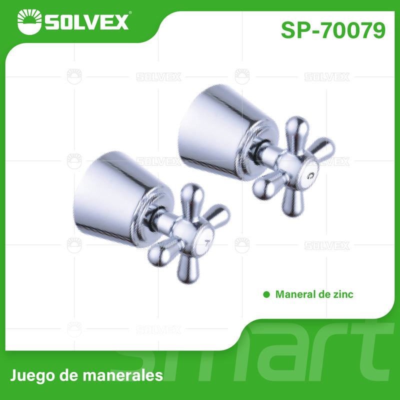 Manerales Para Ducha Y Regadera De Zinc Cromado. Estilo Cruz Clásico. (Par De Manijas)