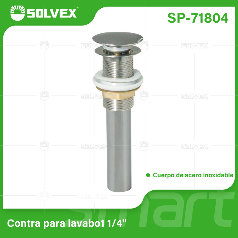 Desagüe Para Lavamanos 1 1/4" Con Tubo Acero Inoxidable. Drenaje para fregador.