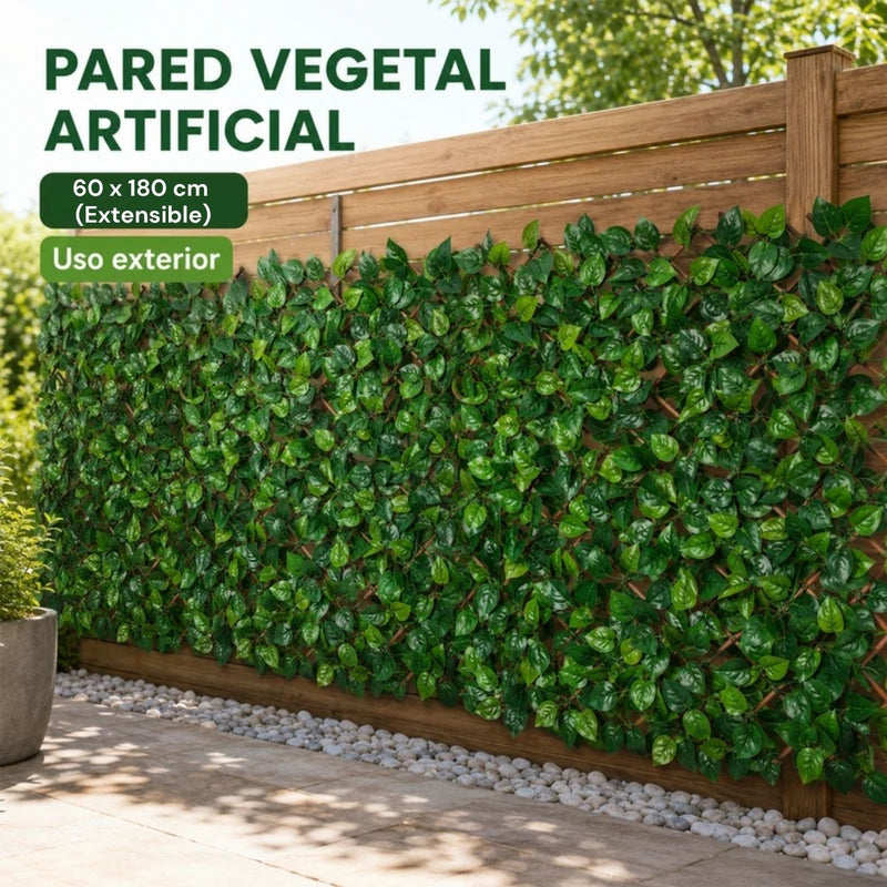 Follaje Artificial Extensible Verde Para Jardín Vertical Decorativo Con Protección UV Para Interior Y Exterior (60x180cm)