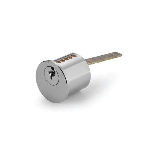 Cilindro para puerta compatible con barra antipanico US070. Acabado silver.