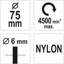 Cepillo circular abrasivo nylon para taladro 3" elimina óxido, pintura