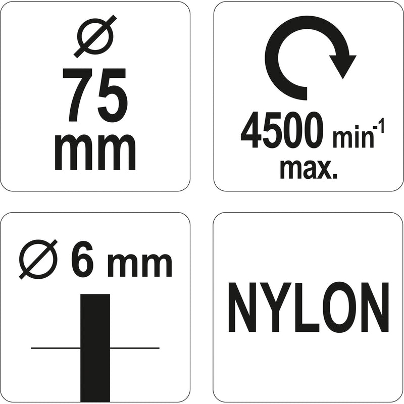 Cepillo circular abrasivo nylon para taladro 3" elimina óxido, pintura