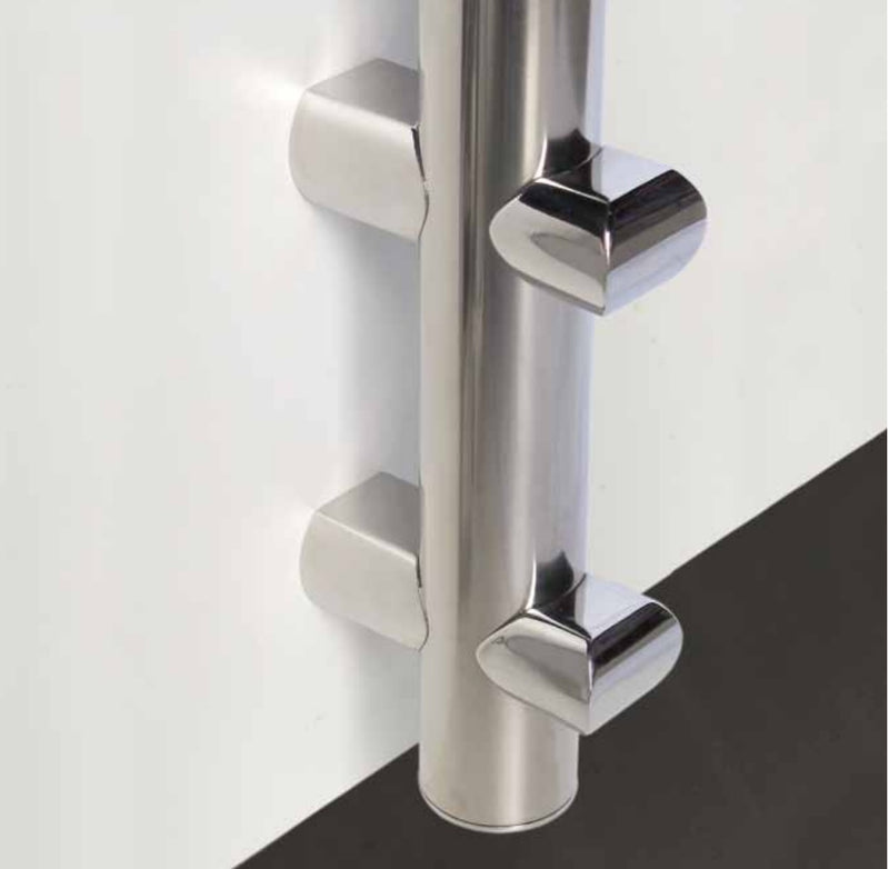 Anclaje Lateral Slim Fit para Baranda Inoxidable. Para tuberia 38.1/42.4/50.1 mm. Acabado Brillante.