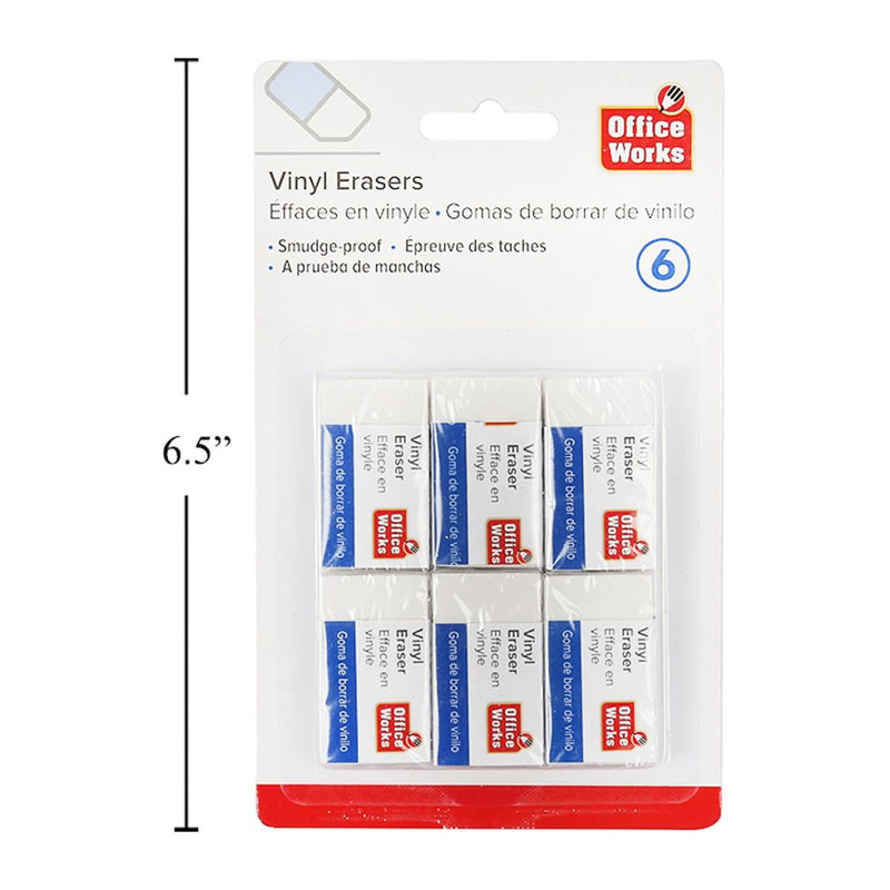 Borradores de vinilo blancos de 6 piezas