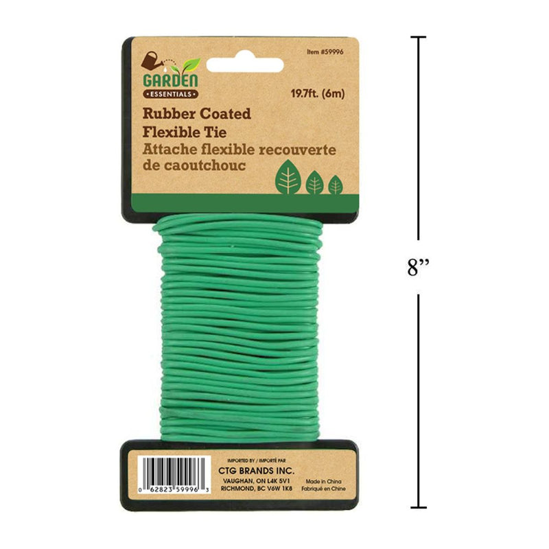 Garden E. Abrazadera flexible recubierta de caucho, 19,7 pies (L) para amarre de plantas en jardin