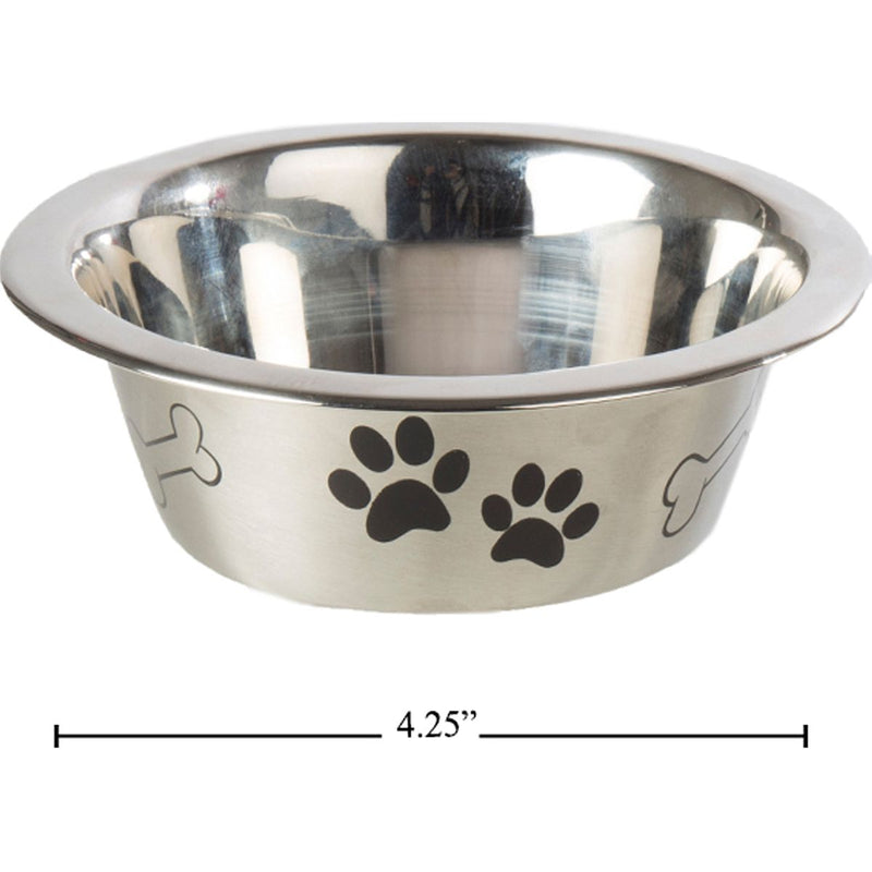 Tazón para mascotas de acero inoxidable de 4.5" Exterior mate e impreso