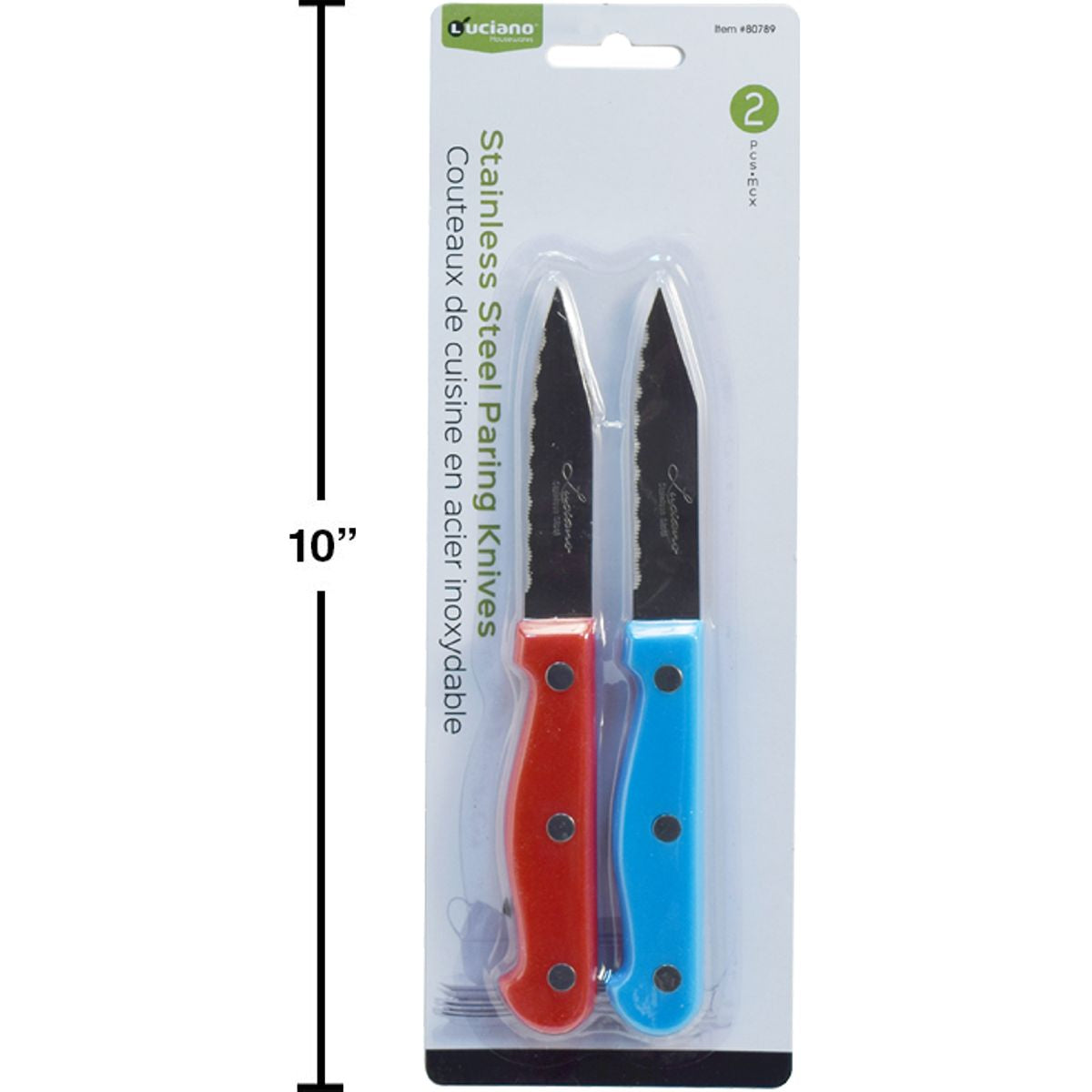 Luciano Cuchillo para mondar S / S de 2 piezas con mango de columna, hoja de 0,8 mm