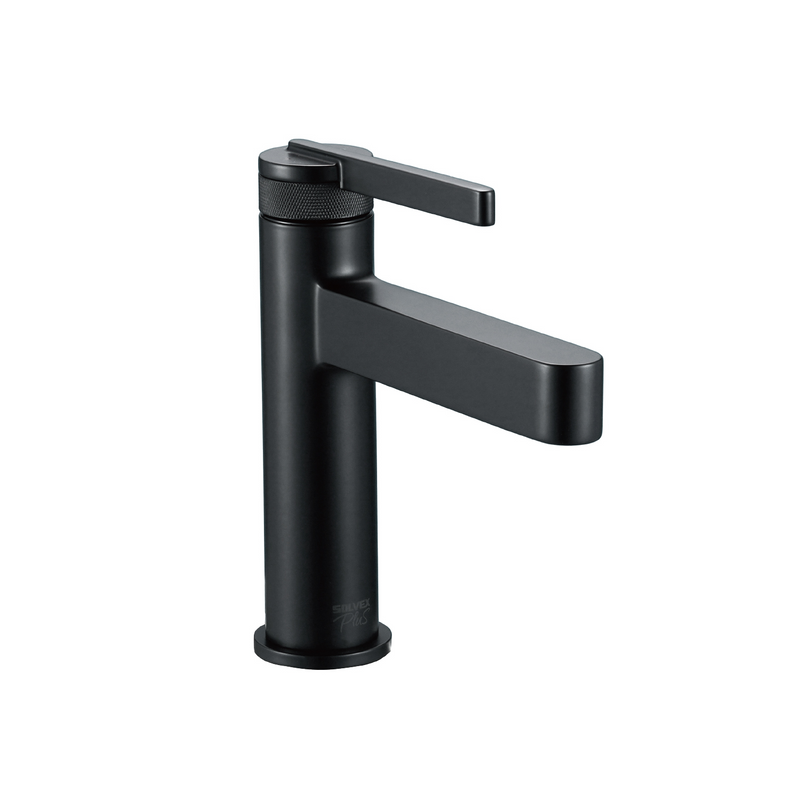 Llave De Lavamanos Individual. Color negro. Grifo Para lavabo. Pluma Agua Fría Y Caliente. Altura De 17.5Cm. Garantía de por vida.
