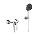 Grifo para Baño De Pared. Incluye Ducha Teléfono De 3 Funciones y Manguera Flexible. Llave pluma Color Cromado. Garantía De Por Vida.